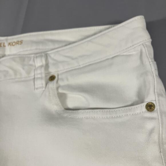 Michael Kors Izzy Cropped Skinny Jeans Womens 14 Stretch Denim Pants Stains - Picture 3 of 16